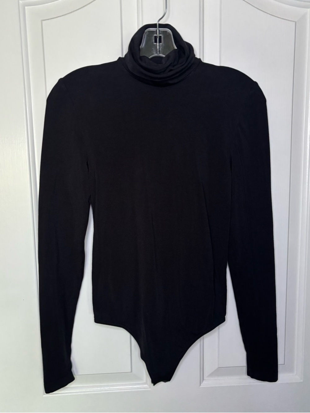 EUC WOLFORD Colorado Black String  Turtleneck Bodysuit size medium